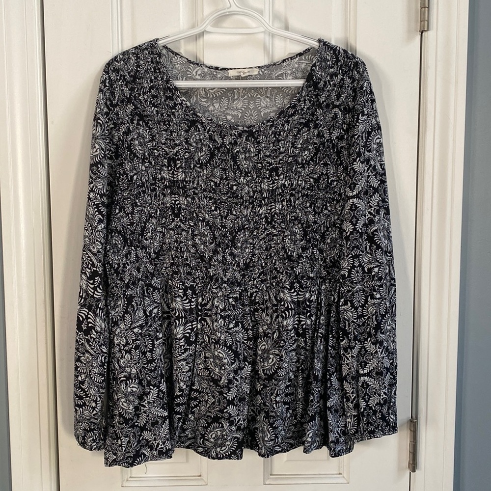 Empire waist smocked blouse